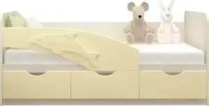Кровать детская Миф Дельфин 2,0м, дуб беленый/ваниль ПВХ