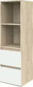 Стеллаж ВАСКО низкий с 2 ящиками Рино 211 дуб сонома/белый глянец
