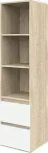 Стеллаж ВАСКО с 2 ящиками Рино 203 дуб сонома/белый глянец