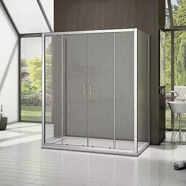 Душевой уголок Good Door Latte WTW-TD+SP+SP 170х100 матовый Grape, хром матовый