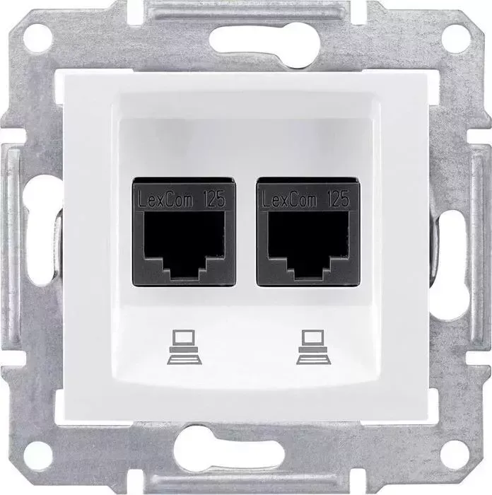 Розетка Schneider Electric компьютерная 2xRJ45 Sedna STP SDN4600121