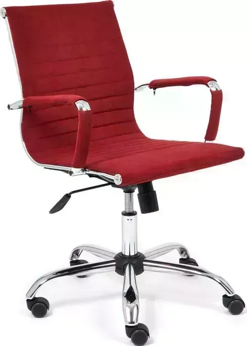 Кресло офисное TetChair Urban-low флок, бордовый 10