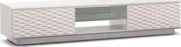 Тумба под телевизор Akur Lisewood Luna 2 корпус белый фасад белый стекло матовое основание белый