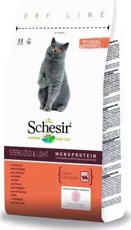 Сухой корм Schesir 10 кг для кошек стерилизованных и с избыточным весом Курица (132.С1913)