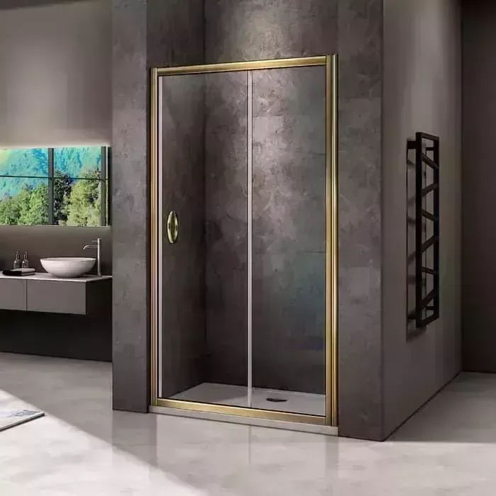 Душевая дверь Good Door Jazz WTW 140х185 прозрачная, золото (WTW-140-C-G)