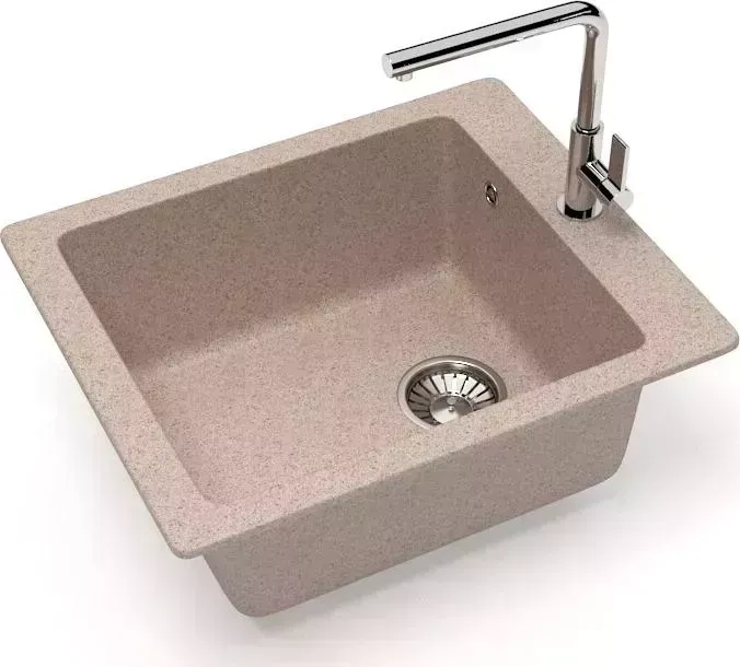 Мойка кухонная Glanz J-008-34 песочная, матовая