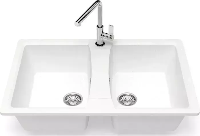 Мойка кухонная Glanz J-026-31 белая, матовая