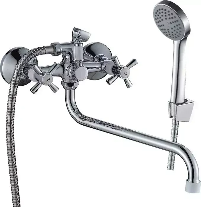 Смеситель для ванны Decoroom хром/белый (DR51045-White)