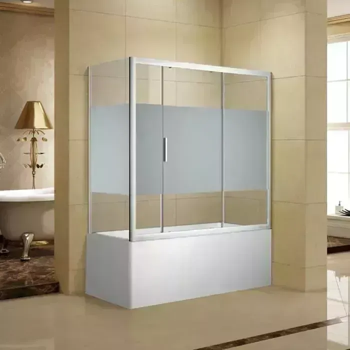 Шторка для ванны AQUANET Practic 160x75 шелкография, хром