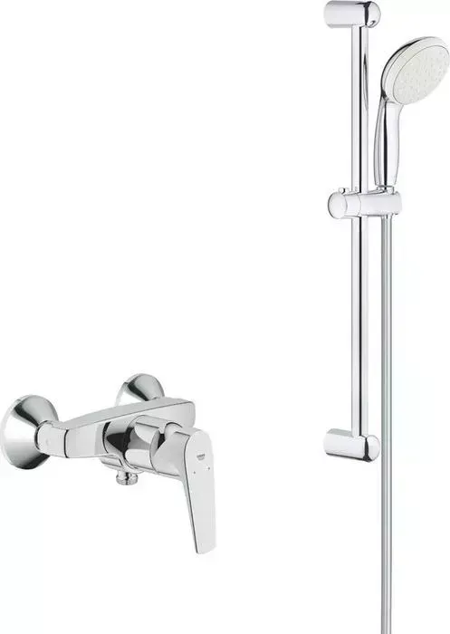 Смеситель для душа Grohe BauFlow с душевым гарнитуром, хром (23755000, 27853001)