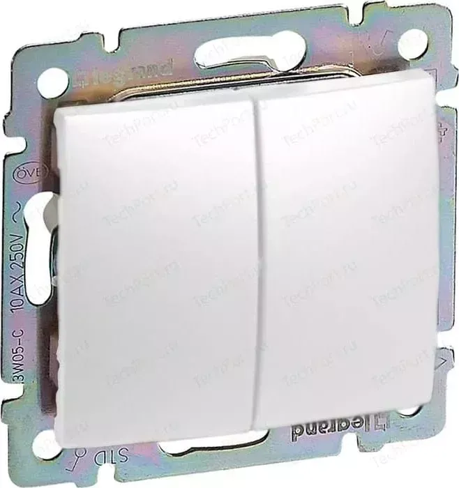 Выключатель двухклавишный Legrand СП Valena 10А IP31 белый (774405)