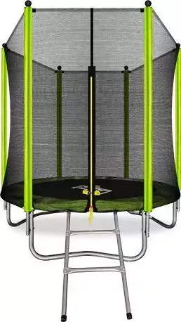 Батут Arland 6FT с внешней страховочной сеткой и лестницей (светло-зеленый)