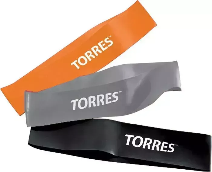 Набор эспандеров TORRES TPR, AL0049, дл. 24 см, шир. 5 см, 3 жгута с разным сопротивлением