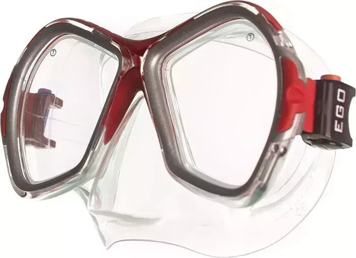 Маска для плавания Salvas Phoenix Mask, арт. CA520S2RYSTH, зак.стекло, силикон, р. Senior, сереб/красн