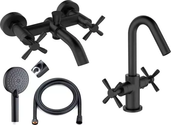 Комплект смесителей Orange Mia черный (M34-311b)