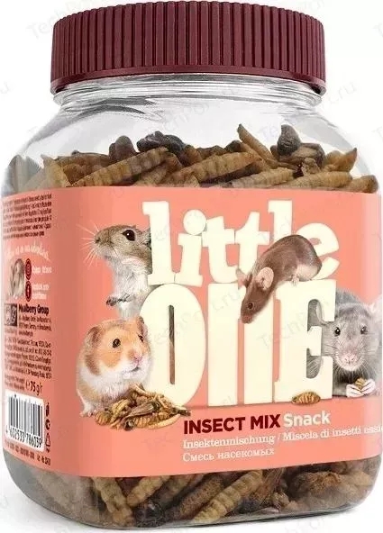 Лакомство Little One Insect Mix Snack смесь насекомых для всеядных грызунов 75г