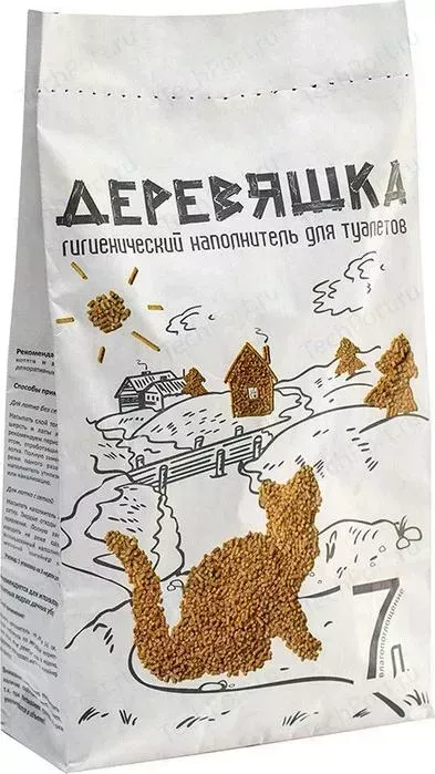Наполнитель Зверьё моё ДеревЯшка впитывающий древесный для кошек и грызунов 2,5кг