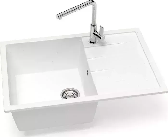 Мойка кухонная Glanz J-161-31 белая, матовая