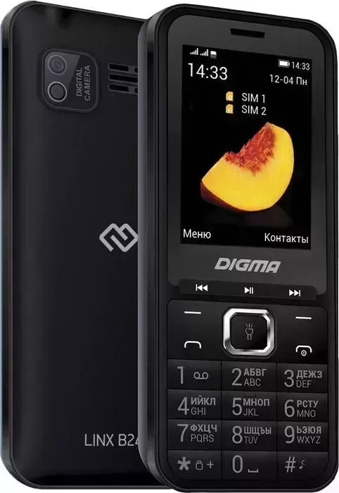 Мобильный телефон DIGMA LINX B241 32Mb черный моноблок 2.44; (LT2073PM)