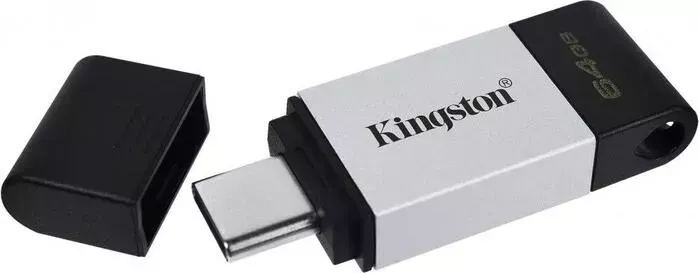 Флеш Диск KINGSTON 64Gb DataTraveler 80 DT80/64GB USB3.0 черный (DT80/64GB)