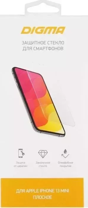 Защитное стекло для экрана DIGMA DGG1AP13MA Apple iPhone 13 mini прозрачная 1шт.