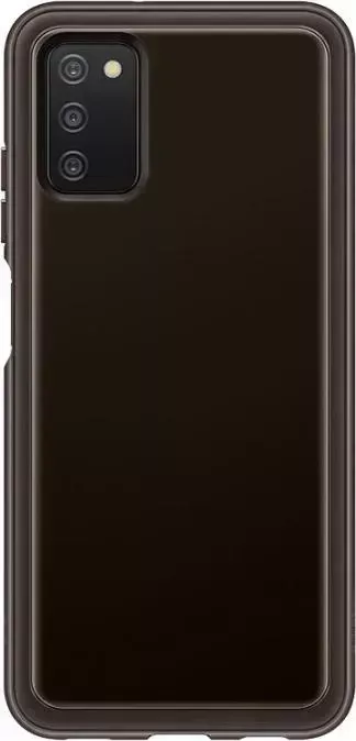 Чехол (клип-кейс) SAMSUNG Galaxy A03s Soft Clear Cover черный (EF-QA037TBEGRU)