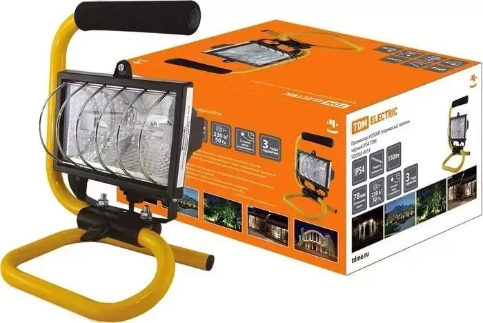 Прожектор TDM ELECTRIC ИО 500П (переноска) галоген.черный IP54
