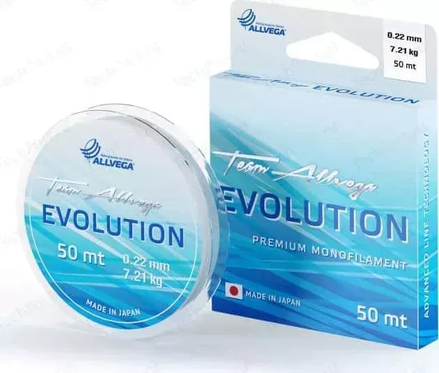 Леска рыболовная Allvega Evolution (50м) 0,22мм (7,21кг) прозрачная