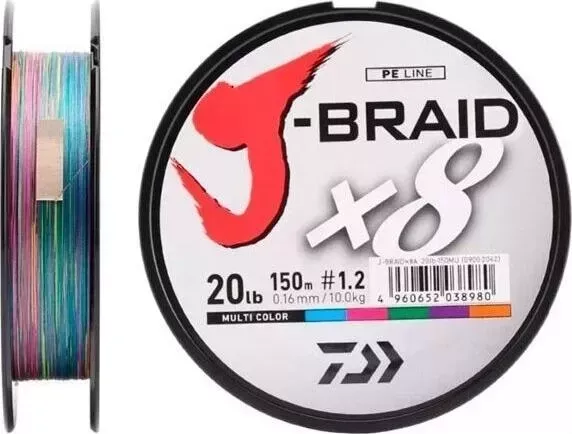 Леска плетеная DAIWA J-Braid X8 300м 0,42мм (46,5кг) мультиколор