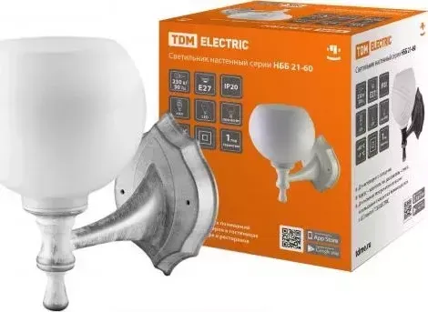 Светильник TDM ELECTRIC НББ 21-60-1323 УХЛ 4 (белый под серебро, плафон полушар белый)