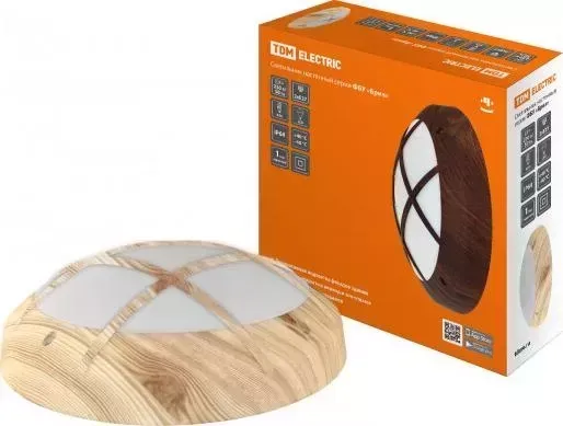 Светильник TDM ELECTRIC ФБУ 05-2x20-014 "Бриз 2" сосна с решеткой IP64