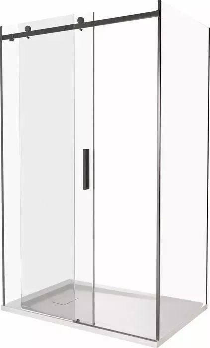 Душевой уголок Good Door Galaxy WTW+SP 130x80 с поддоном, прозрачный, черный