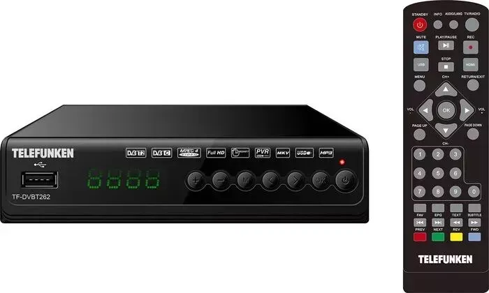 Ресивер цифровой TELEFUNKEN Тюнер DVB-T2 TF-DVBT262 черный