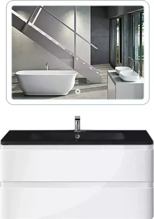 Мебель для ванной Vincea Alba L.White B Led A 100 белый глянец