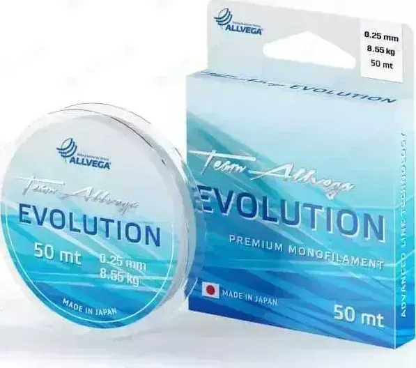 Леска рыболовная Allvega Evolution (50м) 0,25мм (8,55кг) прозрачная