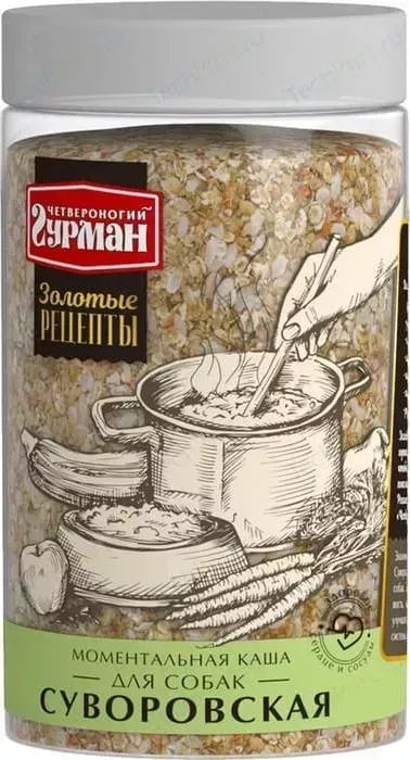 Каша Четвероногий гурман Золотые рецепты суворовская моментального приготовления для собак 300г
