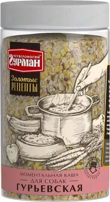 Каша Четвероногий гурман Золотые рецепты гурьевская моментального приготовления для собак 300г