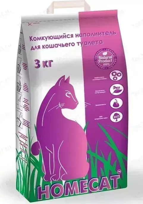 Наполнитель HomeCat комкующийся для кошек 3кг
