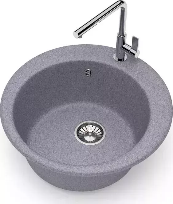 Мойка кухонная Glanz J-030-35 темно-серая, матовая, с сифоном