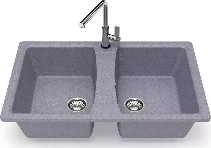Мойка кухонная Glanz J-026-35 темно-серая, матовая