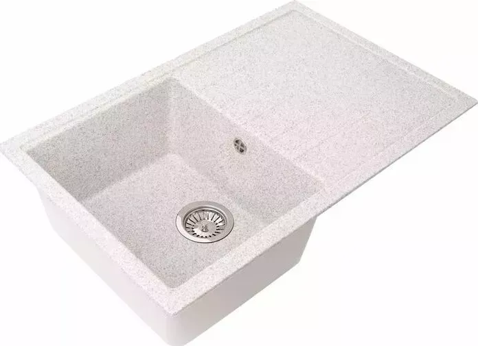 Мойка кухонная GREENSTONE GRS-76-310 серая, с сифоном