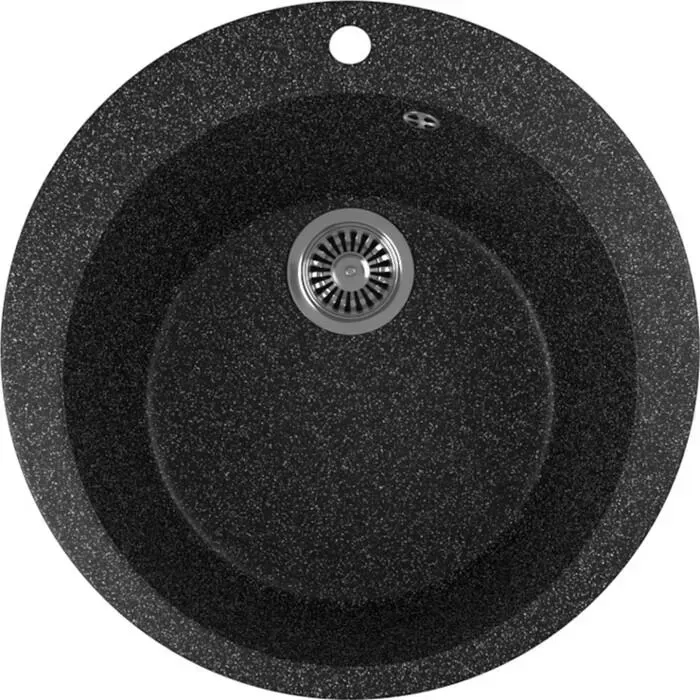 Мойка кухонная GREENSTONE GRS-05-308 черная, с сифоном