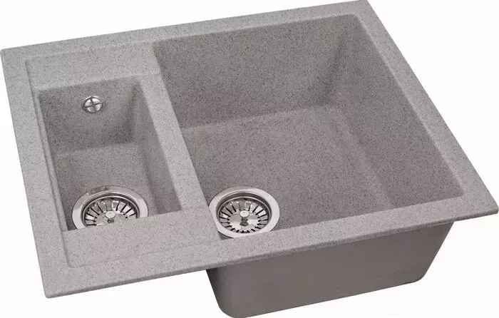 Мойка кухонная GREENSTONE GRS-21-309 темно-серая, с сифоном