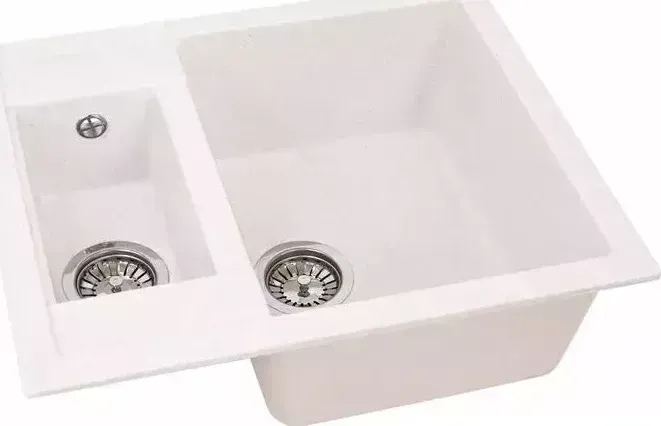Мойка кухонная GREENSTONE GRS-21-331 белая, с сифоном
