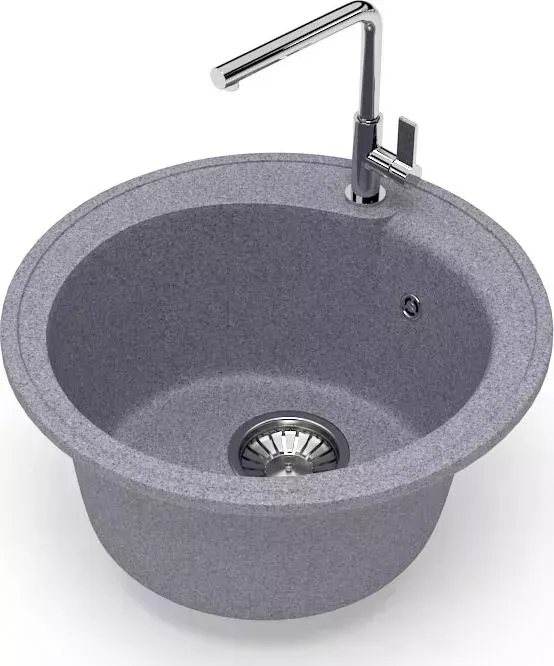 Мойка кухонная Glanz J-004-35 темно-серая, матовая, с сифоном