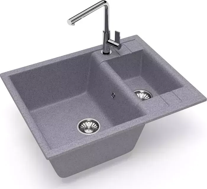 Мойка кухонная Glanz J-190-35 темно-серая, матовая, с сифоном