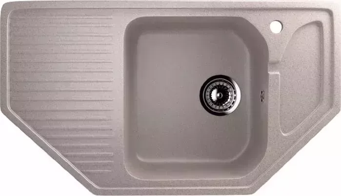 Мойка кухонная GREENSTONE GRS-10-302 песочная, с сифоном