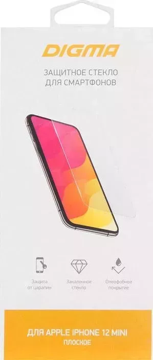 Защитное стекло для экрана DIGMA Apple iPhone 12 mini прозрачная 1шт. (DGG1AP12MA)