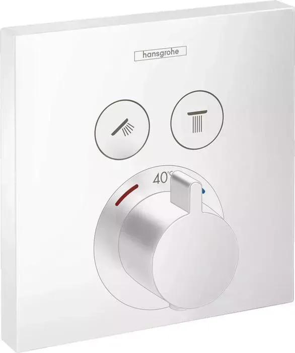 Термостат для ванны Hansgrohe ShowerSelect с механизмом, белый матовый (15763700, 1800180)