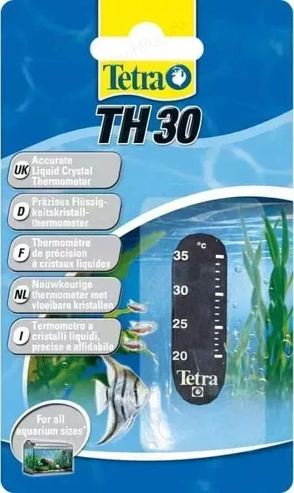 Термометр Tetra TH 30 Accurate Liquid Cristal Termometer жидкокристаллический наклеивается на стекло от 20-30град для аквариумов